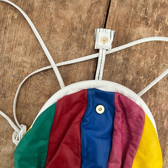 Amazing vintage leather purse beach ball 1980s - Picture 12 of 12